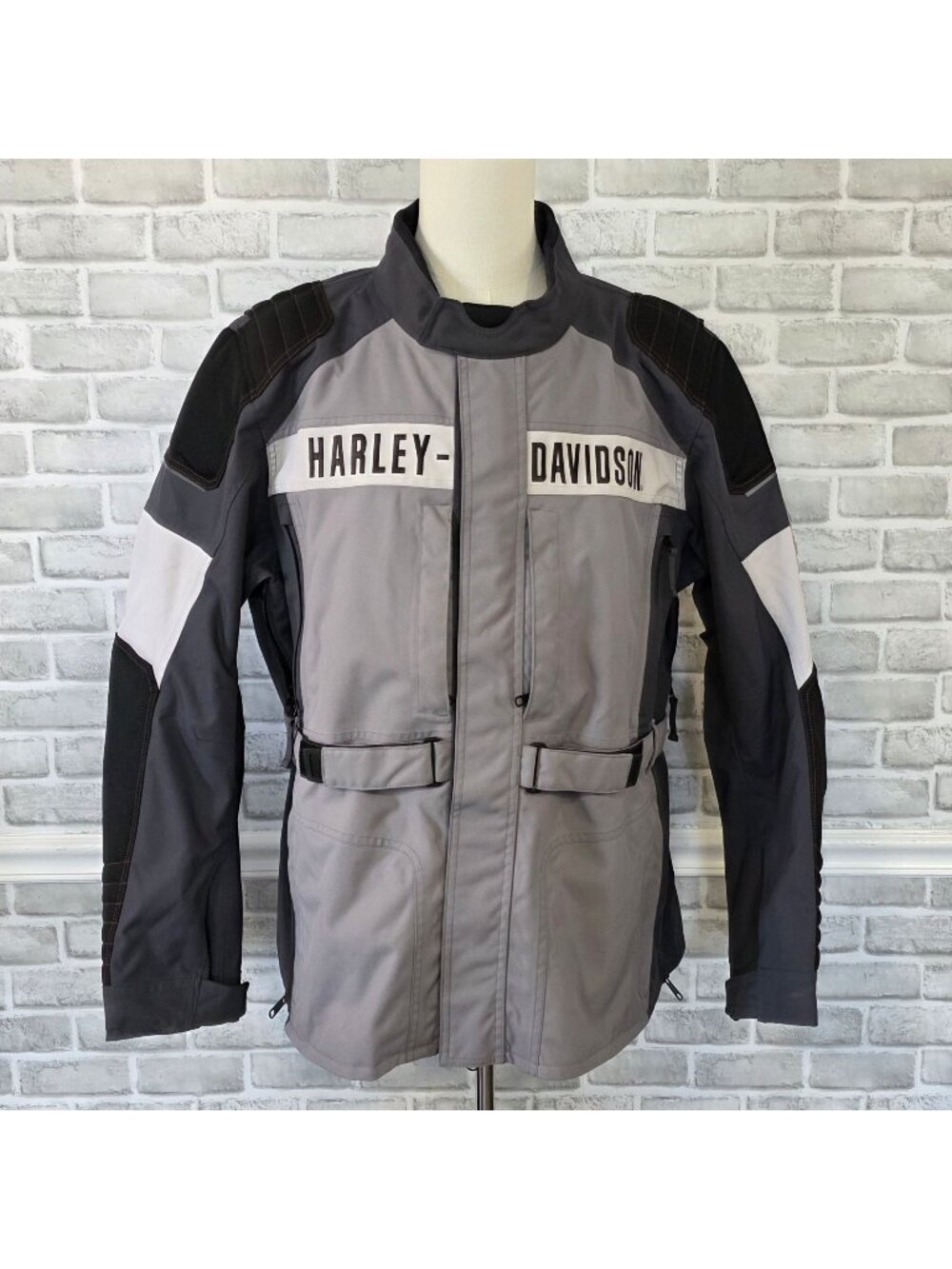 Harley Davidson Vanocker Motorcycle Jacket Men 2XL Grey Waterproof Moto Gorpcore